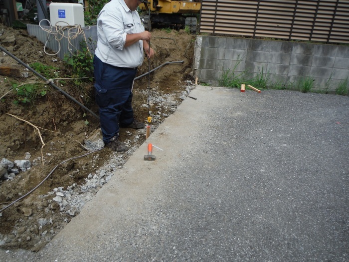 測量とブロック積み